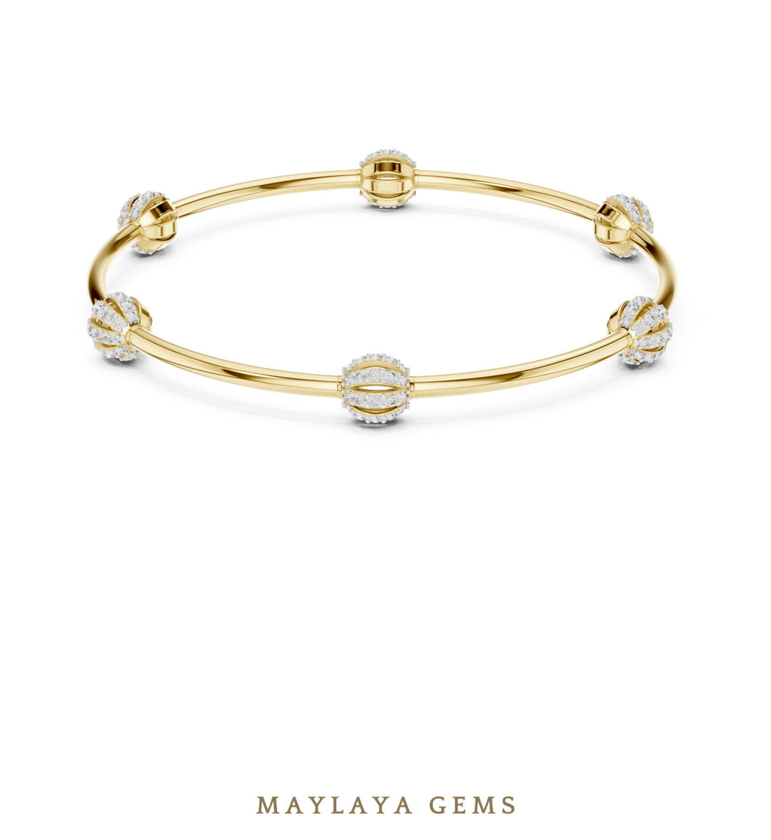 Maylaya Gems lab-grown diamond bracelet in yellow gold
