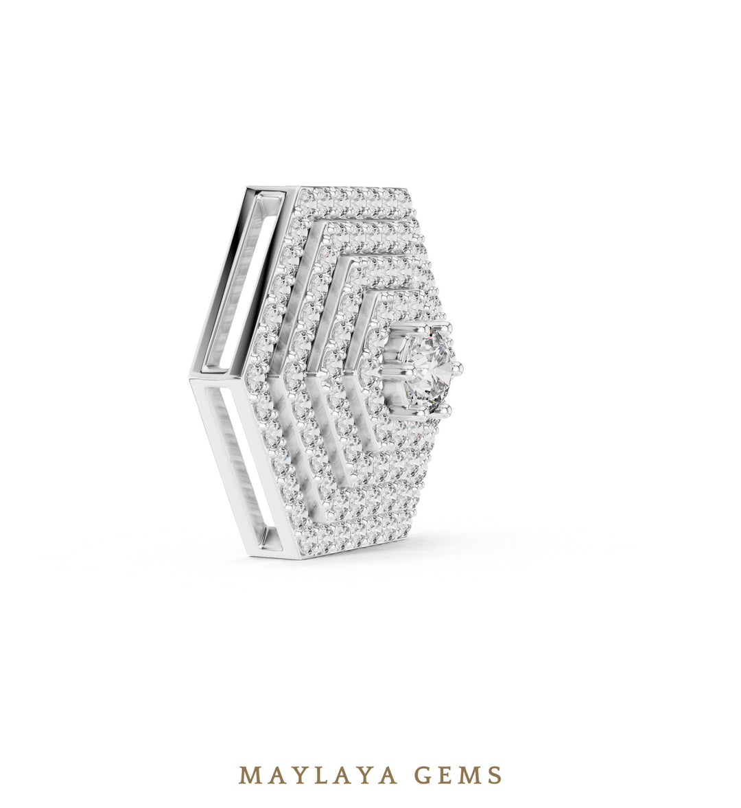0.6 ct Round Lab-Grown Diamond Pendant — White Gold. Pendant only; chain not included.