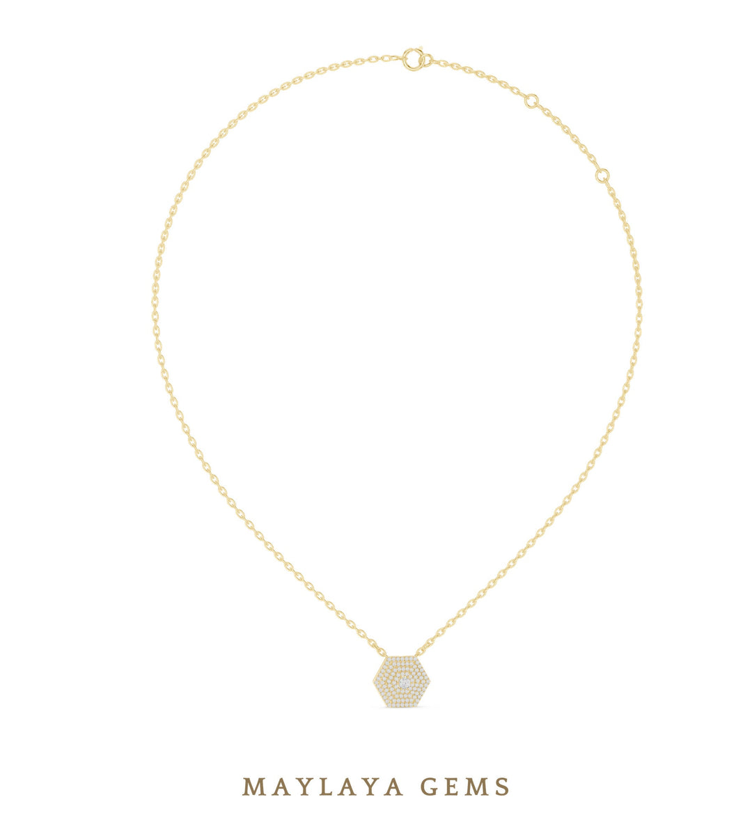 0.6 ct Round Lab-Grown Diamond Pendant — Yellow Gold. Pendant only; chain not included.
