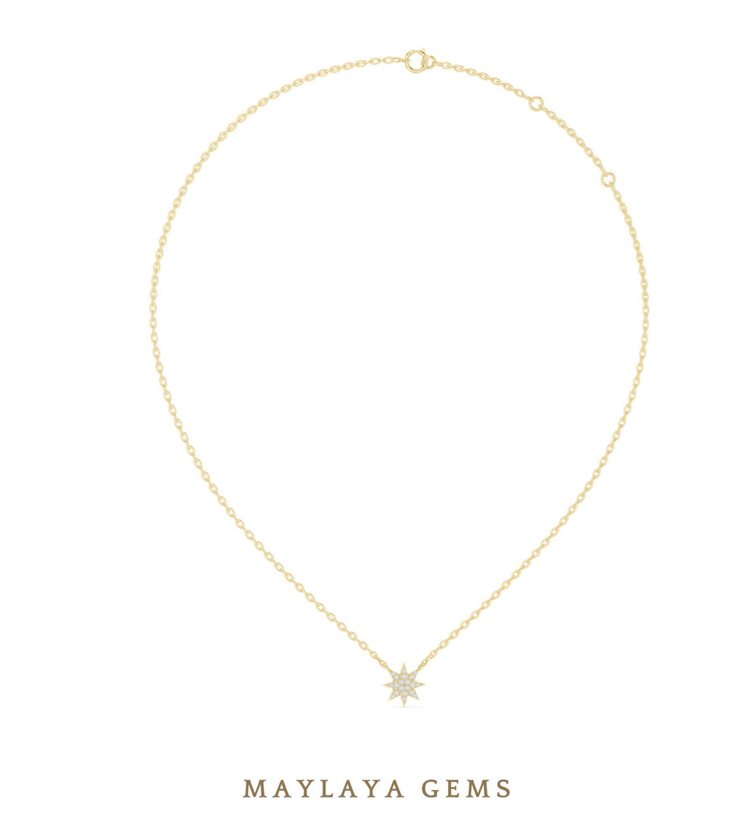 0.172 ct Round Lab-Grown Diamond Pendant — Yellow Gold. Pendant only; chain not included.