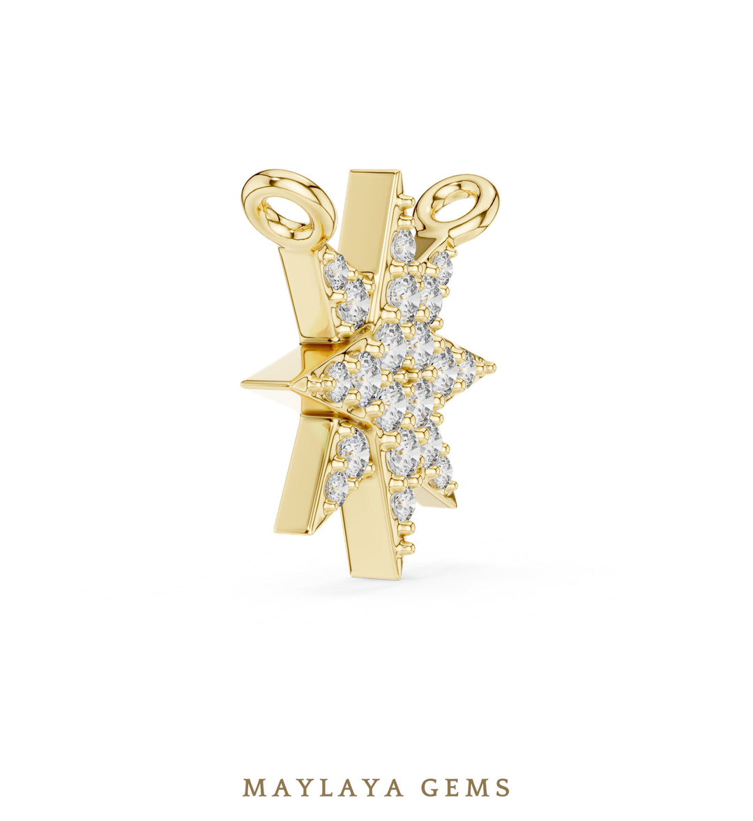 0.172 ct Round Lab-Grown Diamond Pendant — Yellow Gold. Pendant only; chain not included.