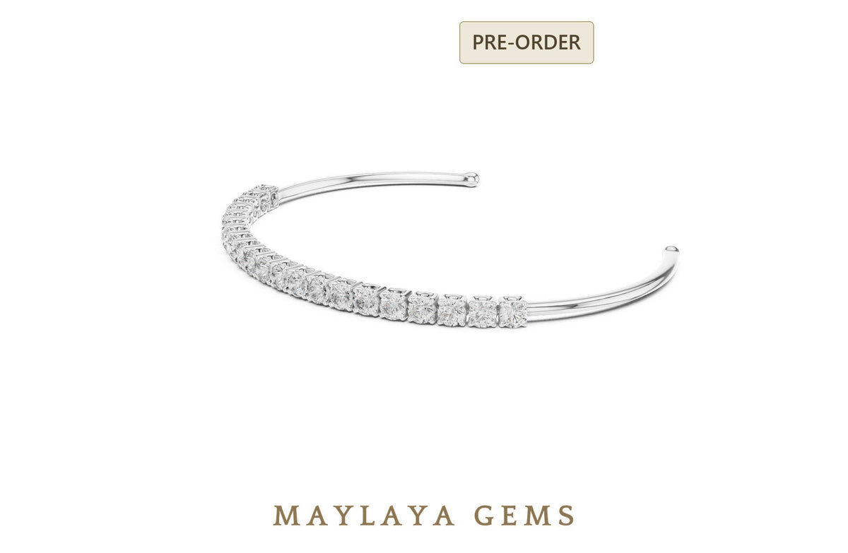 Maylaya gems bracelet 588 white gold design