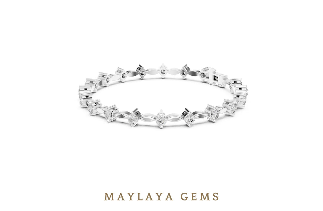 Maylaya Gems lab-grown diamond bracelet in white gold