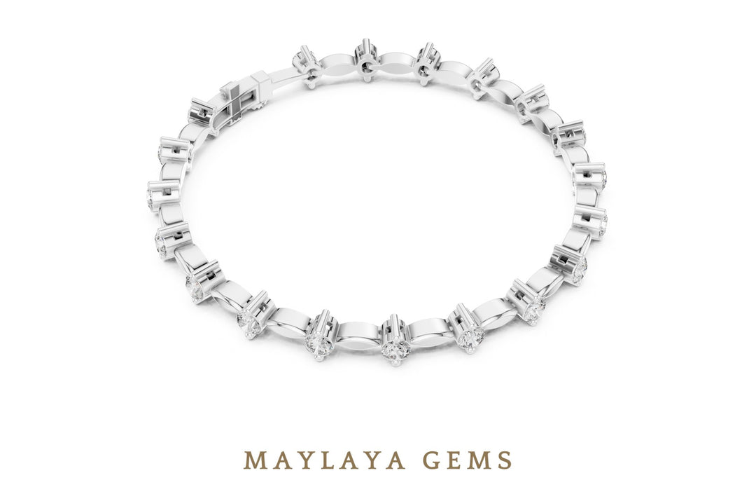 Maylaya Gems lab-grown diamond bracelet in white gold