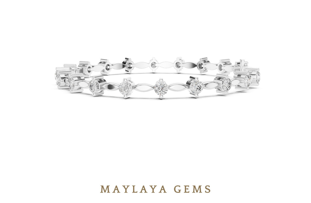 Maylaya Gems lab-grown diamond bracelet in white gold