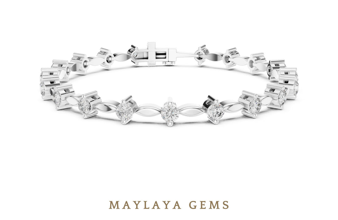 Maylaya Gems lab-grown diamond bracelet in white gold