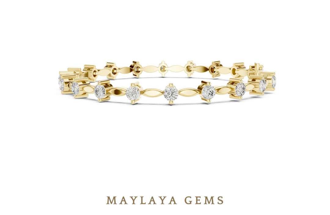 Maylaya Gems lab-grown diamond bracelet in yellow gold
