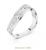 Load image into Gallery viewer, Maylaya Gems baguette channel lab-grown diamond band in white gold
