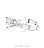 Load image into Gallery viewer, Maylaya Gems baguette channel lab-grown diamond band in white gold
