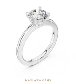 Load image into Gallery viewer, Maylaya Gems round four-prong solitaire lab-grown diamond ring in white gold
