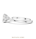 Load image into Gallery viewer, Maylaya Gems round four-prong solitaire lab-grown diamond ring in white gold
