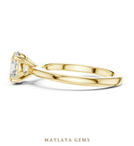 Load image into Gallery viewer, Maylaya Gems round four-prong solitaire lab-grown diamond ring in yellow gold
