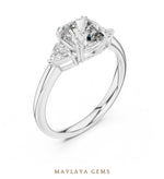 Load image into Gallery viewer, Maylaya Gems trillion cushion trilogy lab-grown diamond ring in white gold
