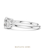 Load image into Gallery viewer, Maylaya Gems trillion bold cushion trilogy lab-grown diamond ring in white gold
