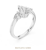 Load image into Gallery viewer, Maylaya Gems pear trilogy lab-grown diamond ring in white gold

