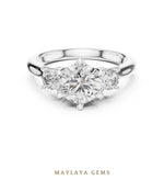 Load image into Gallery viewer, Maylaya Gems classic round trilogy lab-grown diamond ring in white gold
