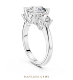 Load image into Gallery viewer, Maylaya Gems grand round trilogy lab-grown diamond ring in white gold
