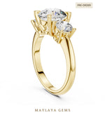Load image into Gallery viewer, Maylaya Gems grand round trilogy lab-grown diamond ring in yellow gold
