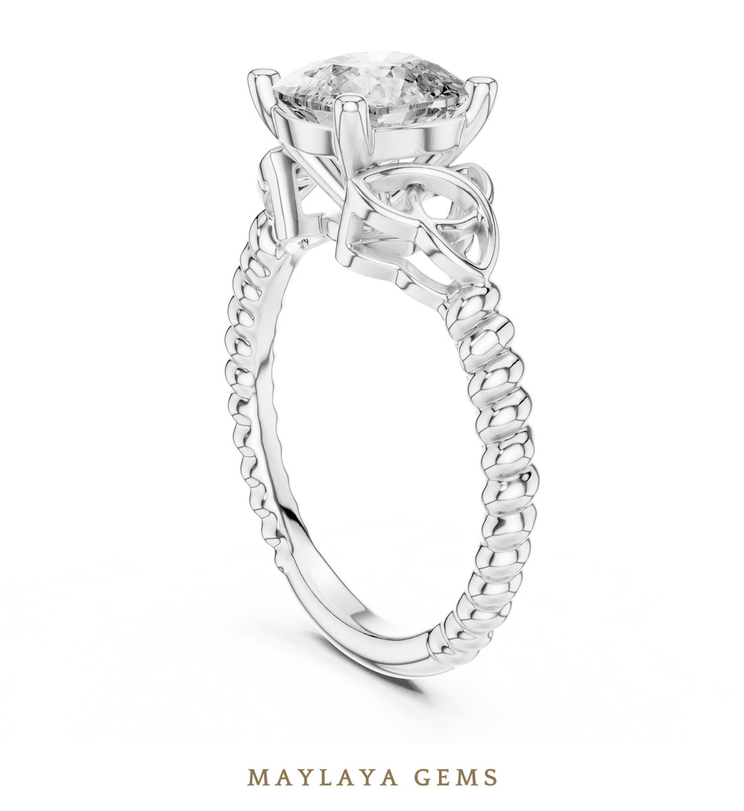 Maylaya Gems lab-grown diamond ring in white gold