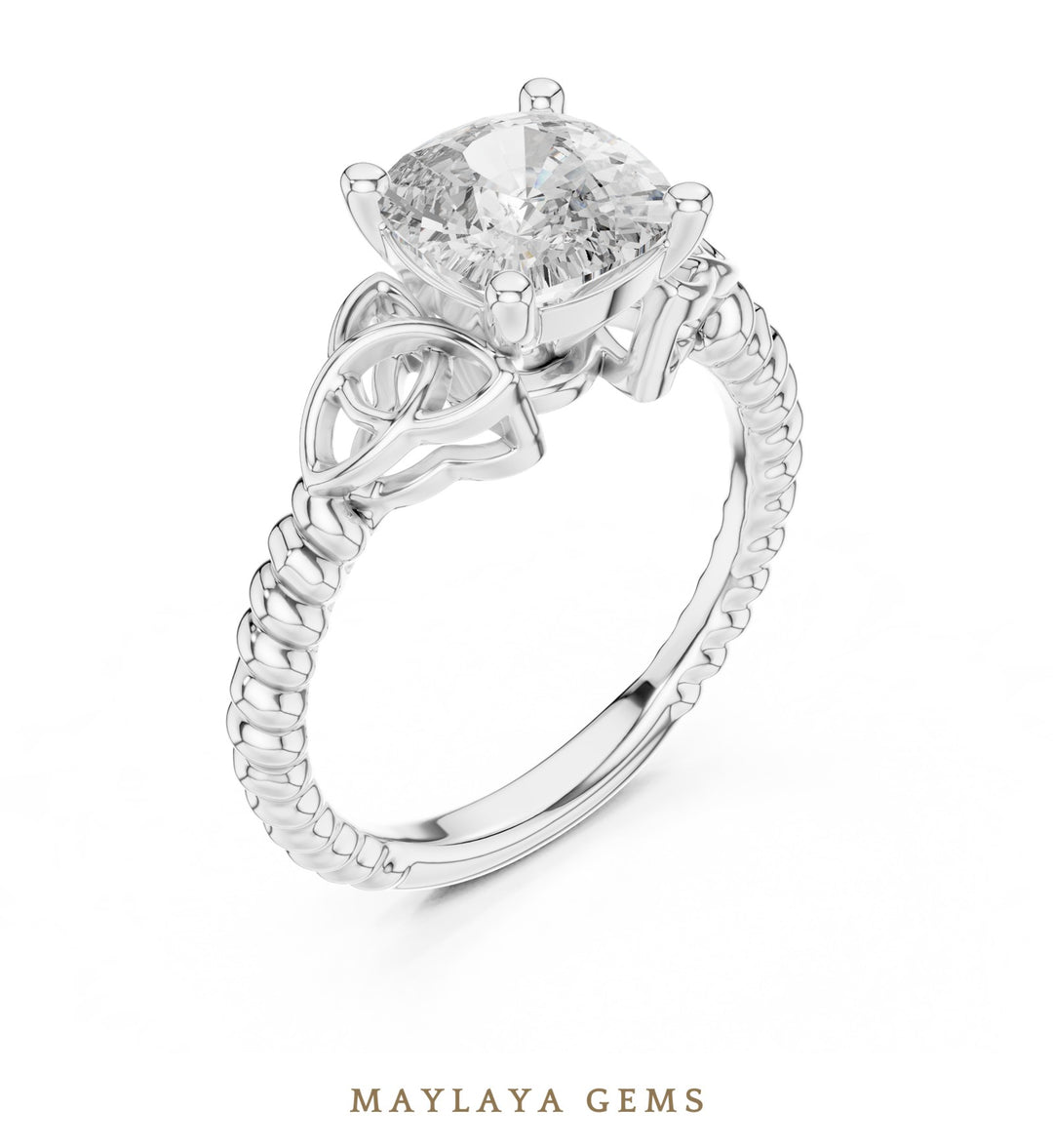Maylaya Gems lab-grown diamond ring in white gold