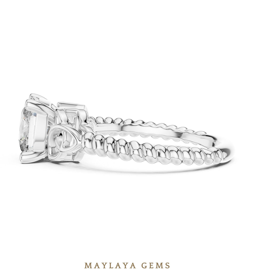 Maylaya Gems lab-grown diamond ring in white gold