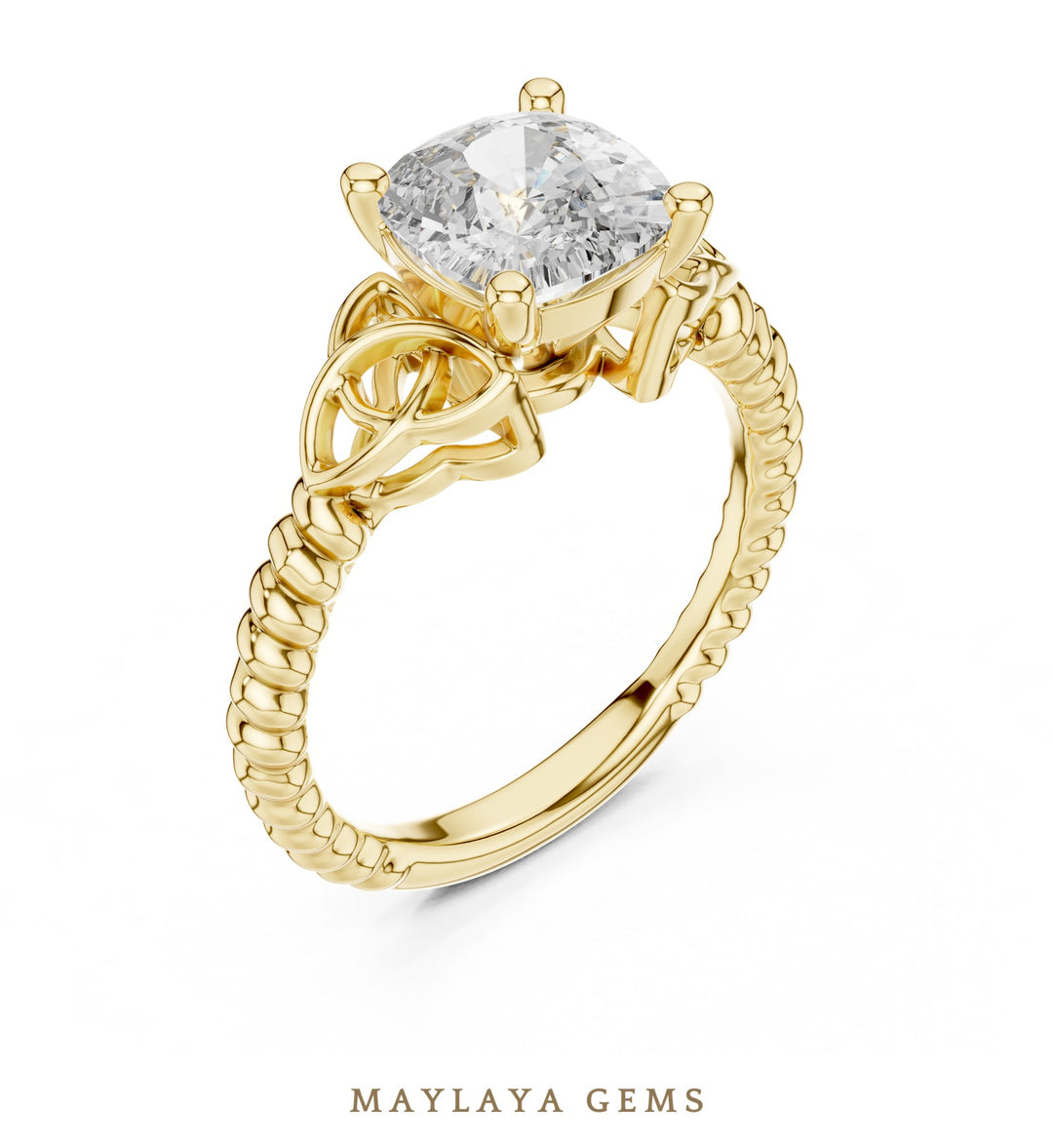 Maylaya Gems lab-grown diamond ring in yellow gold