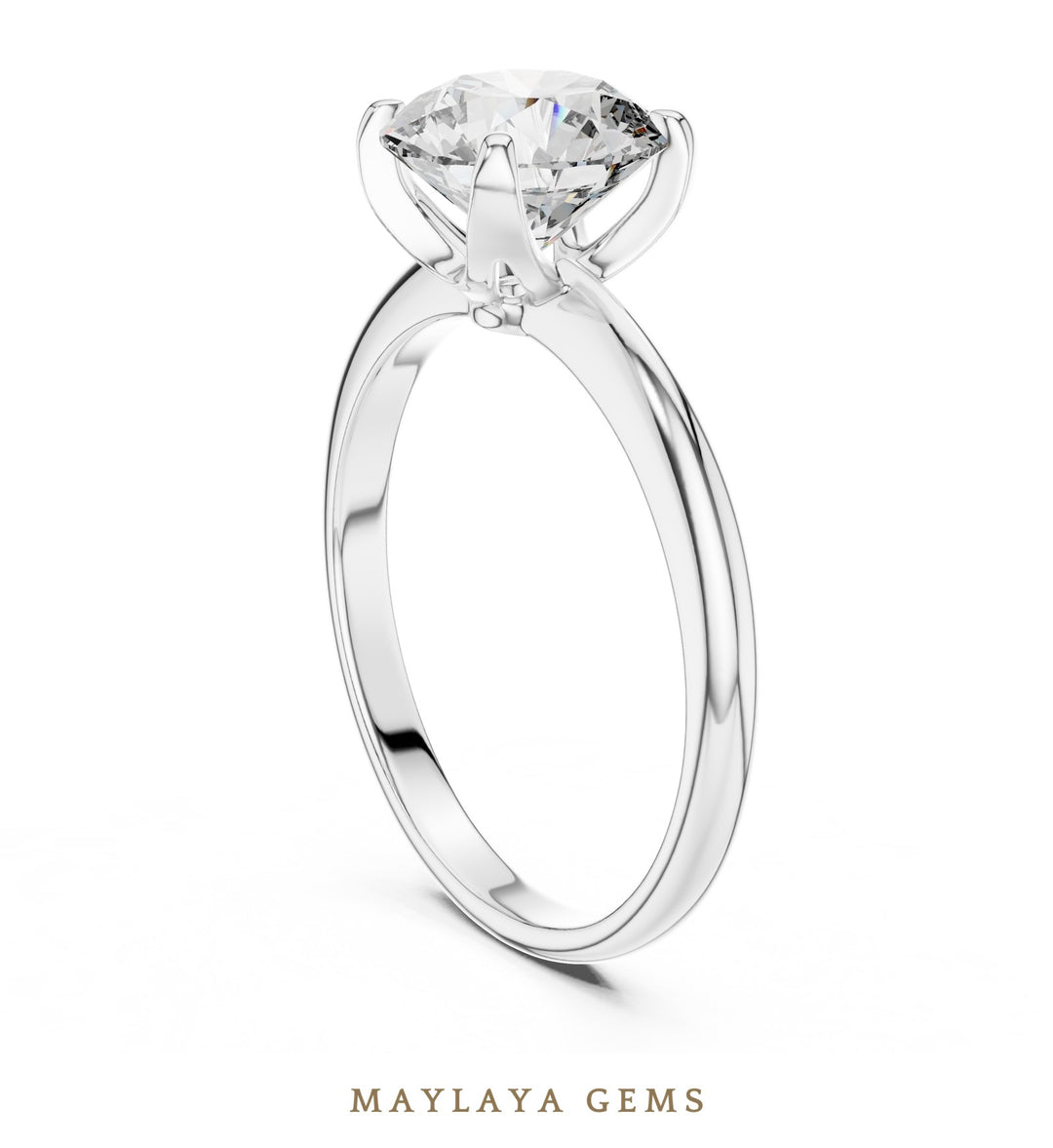 Maylaya Gems lab-grown diamond ring in white gold