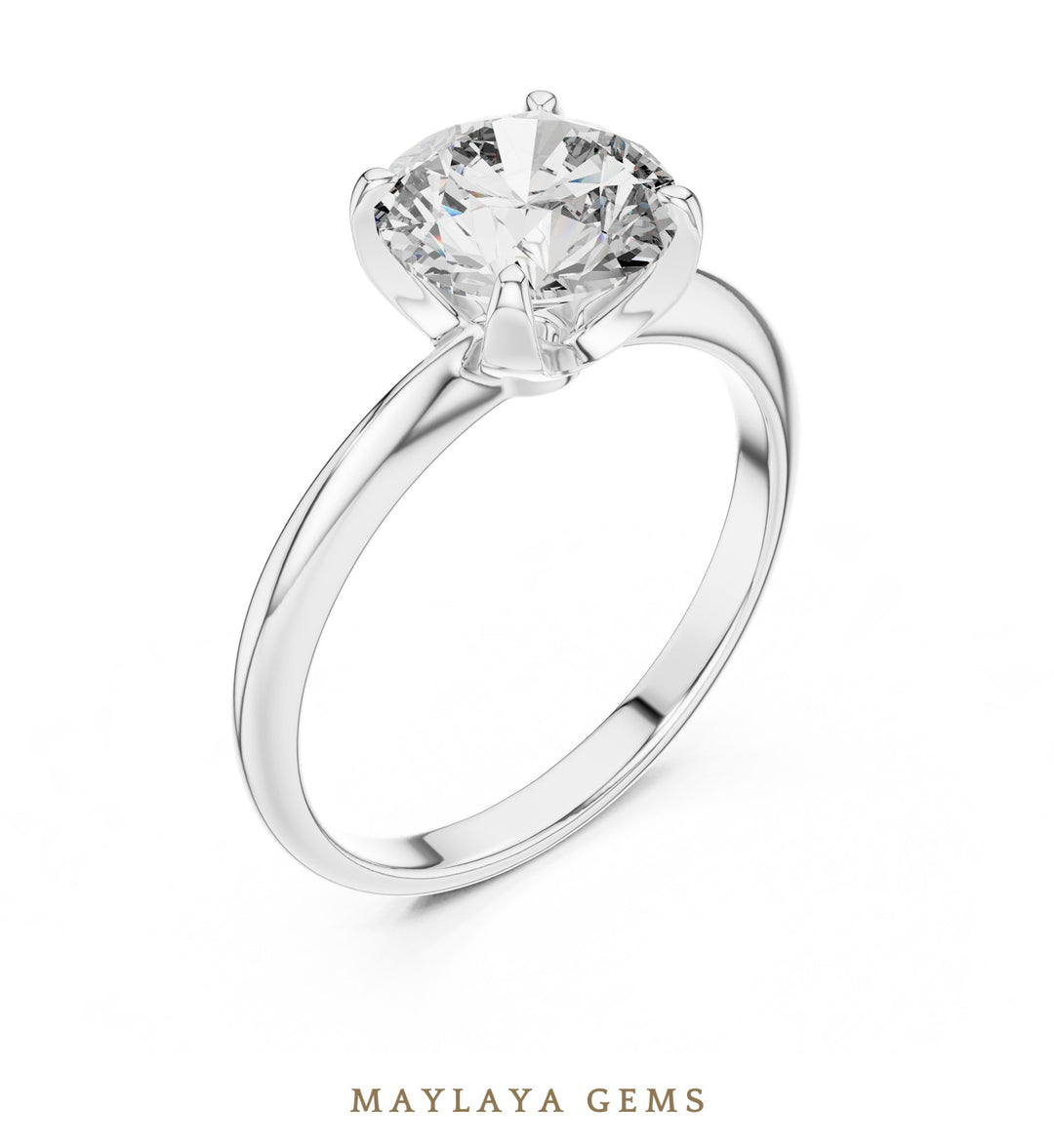Maylaya Gems lab-grown diamond ring in white gold