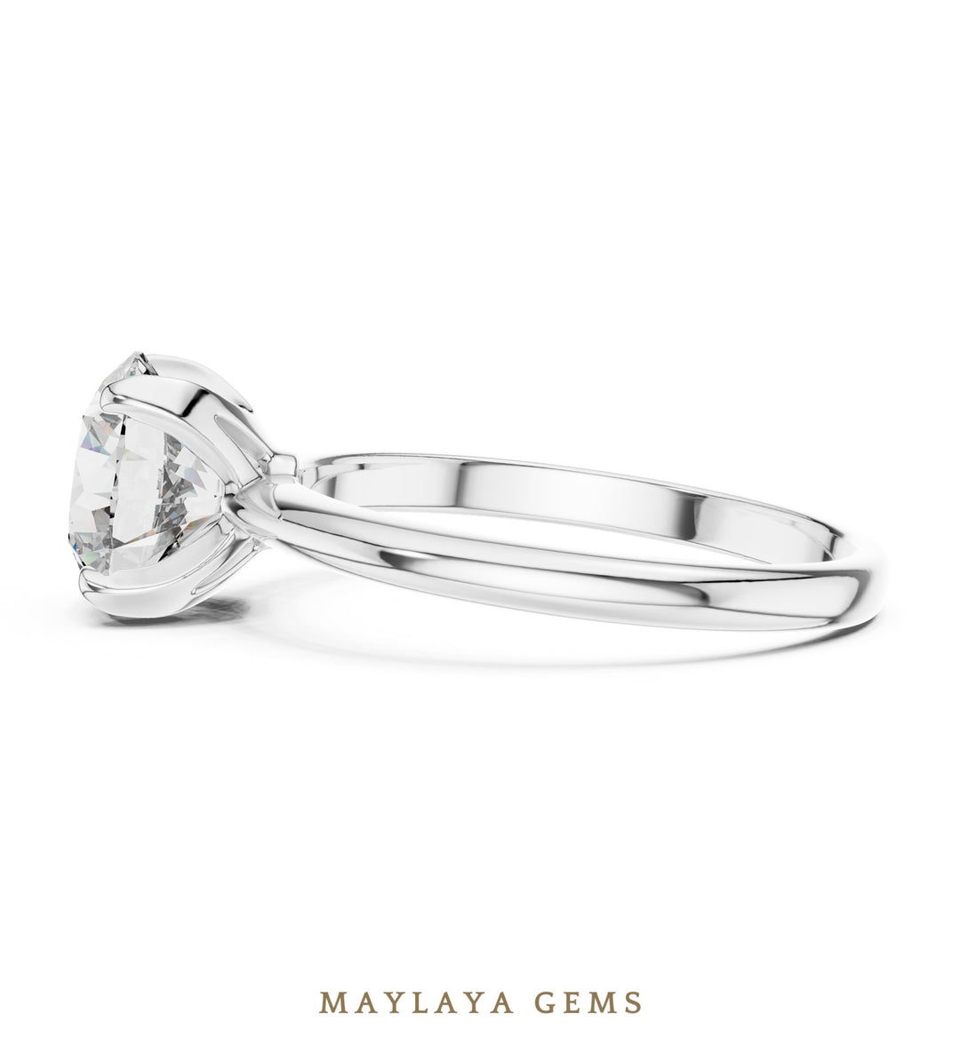 Maylaya Gems lab-grown diamond ring in white gold