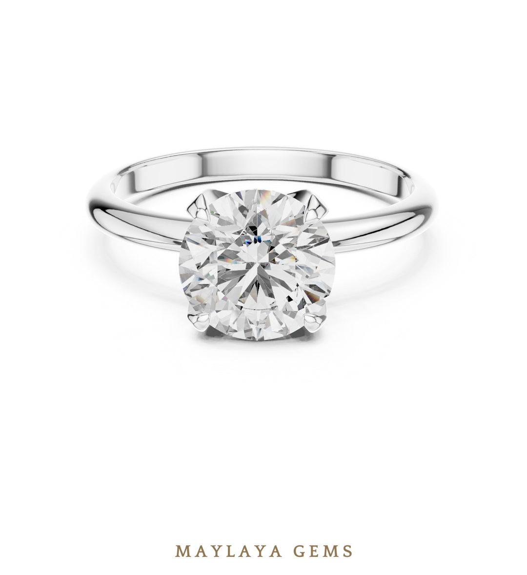 Maylaya Gems lab-grown diamond ring in white gold