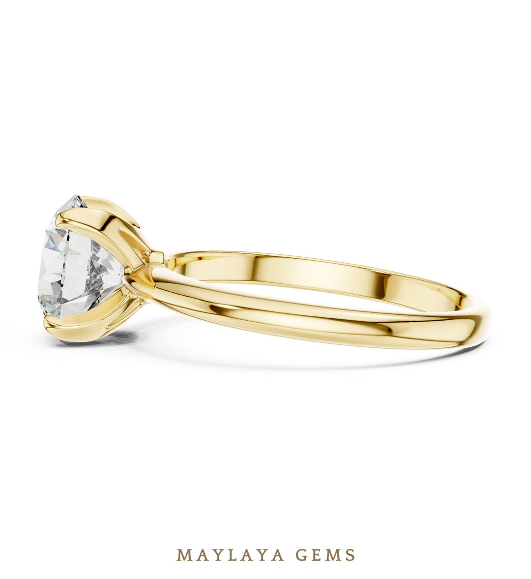 Maylaya Gems lab-grown diamond ring in yellow gold