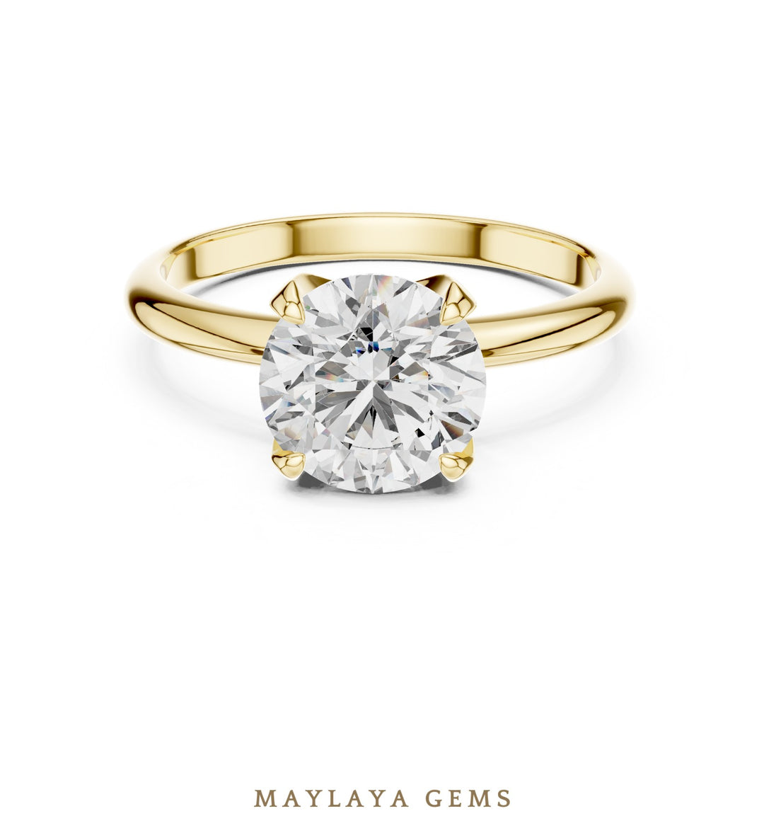 Maylaya Gems lab-grown diamond ring in yellow gold