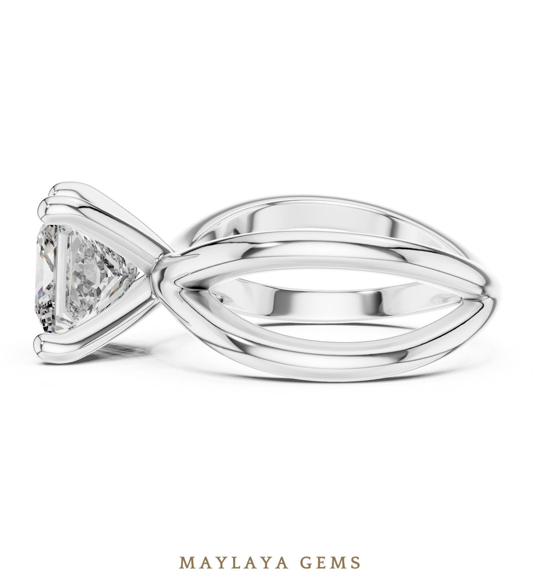 Maylaya Gems lab-grown diamond ring in white gold
