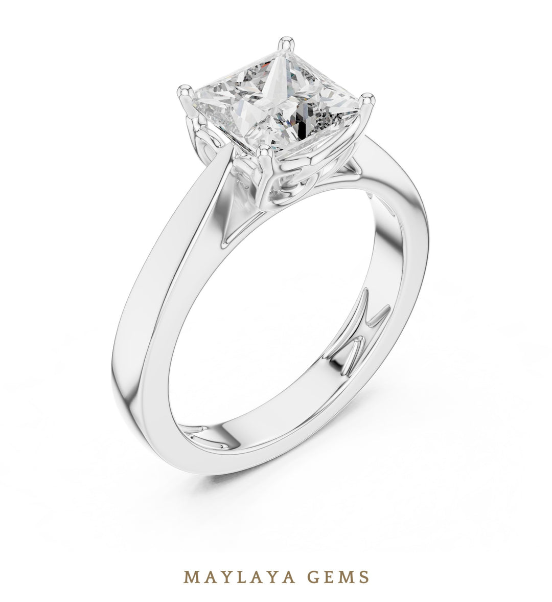 Maylaya Gems lab-grown diamond ring in white gold