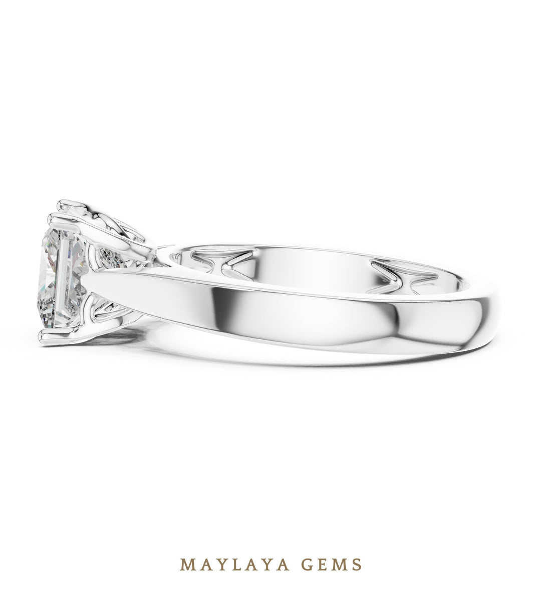 Maylaya Gems lab-grown diamond ring in white gold