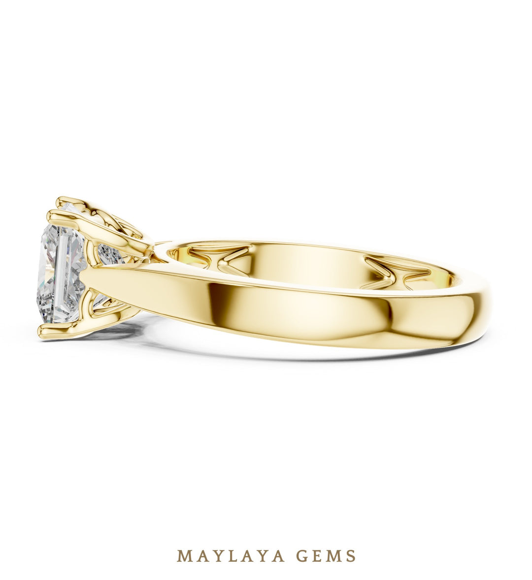 Maylaya Gems lab-grown diamond ring in yellow gold