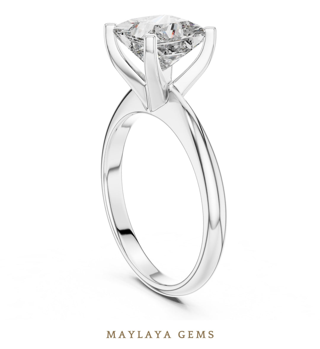 Maylaya Gems lab-grown diamond ring in white gold