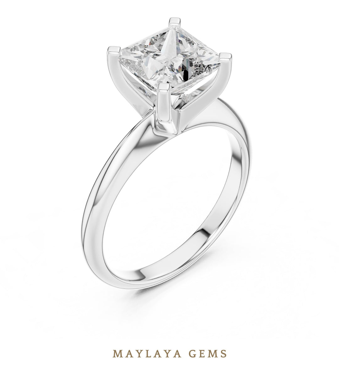 Maylaya Gems lab-grown diamond ring in white gold