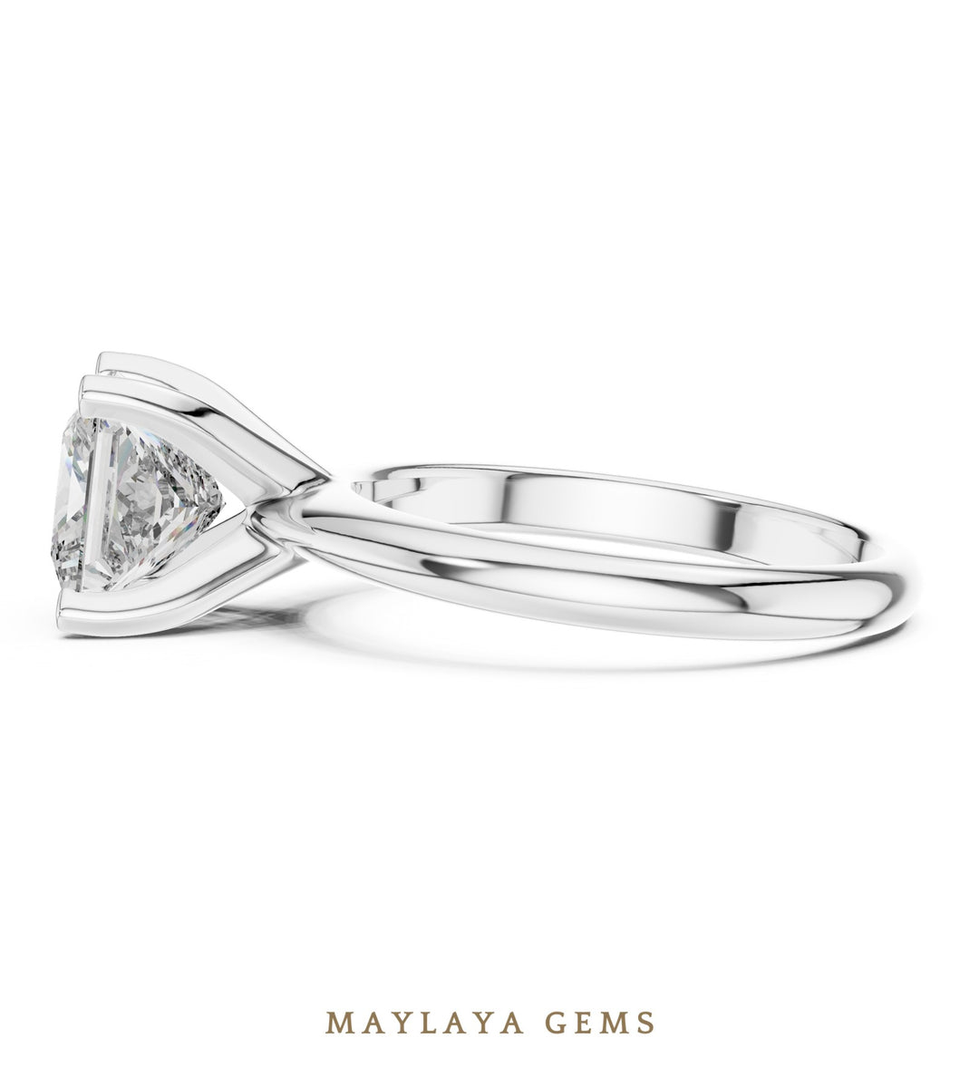 Maylaya Gems lab-grown diamond ring in white gold
