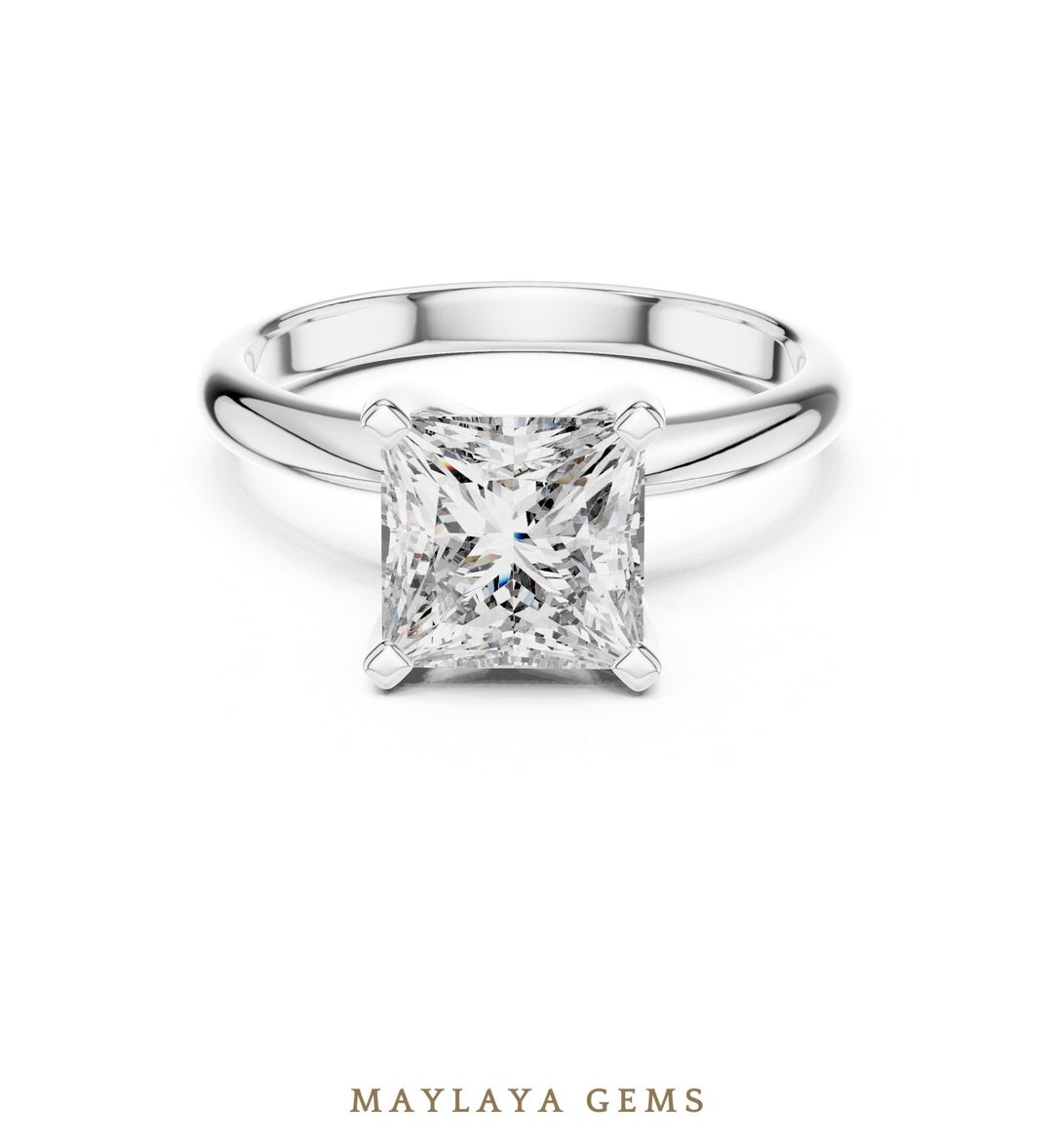 Maylaya Gems lab-grown diamond ring in white gold