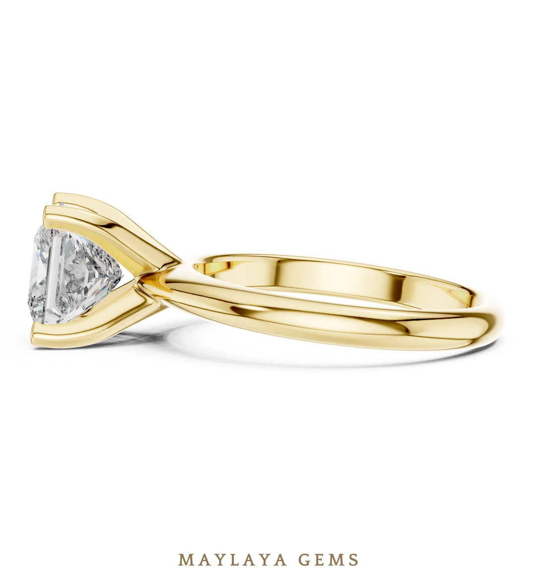 Maylaya Gems lab-grown diamond ring in yellow gold
