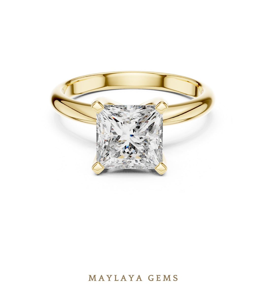 Maylaya Gems lab-grown diamond ring in yellow gold
