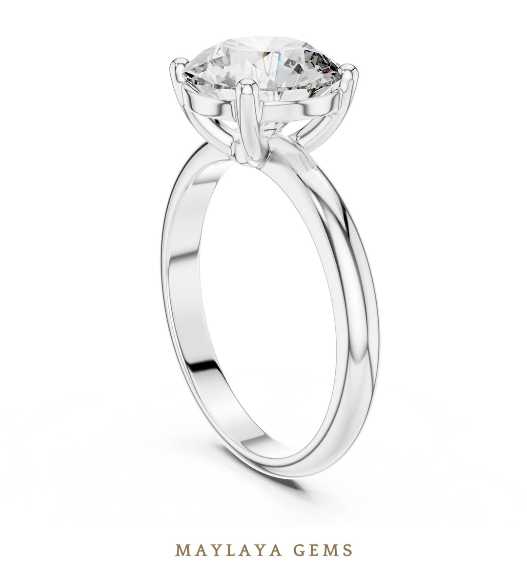 Maylaya Gems lab-grown diamond ring in white gold