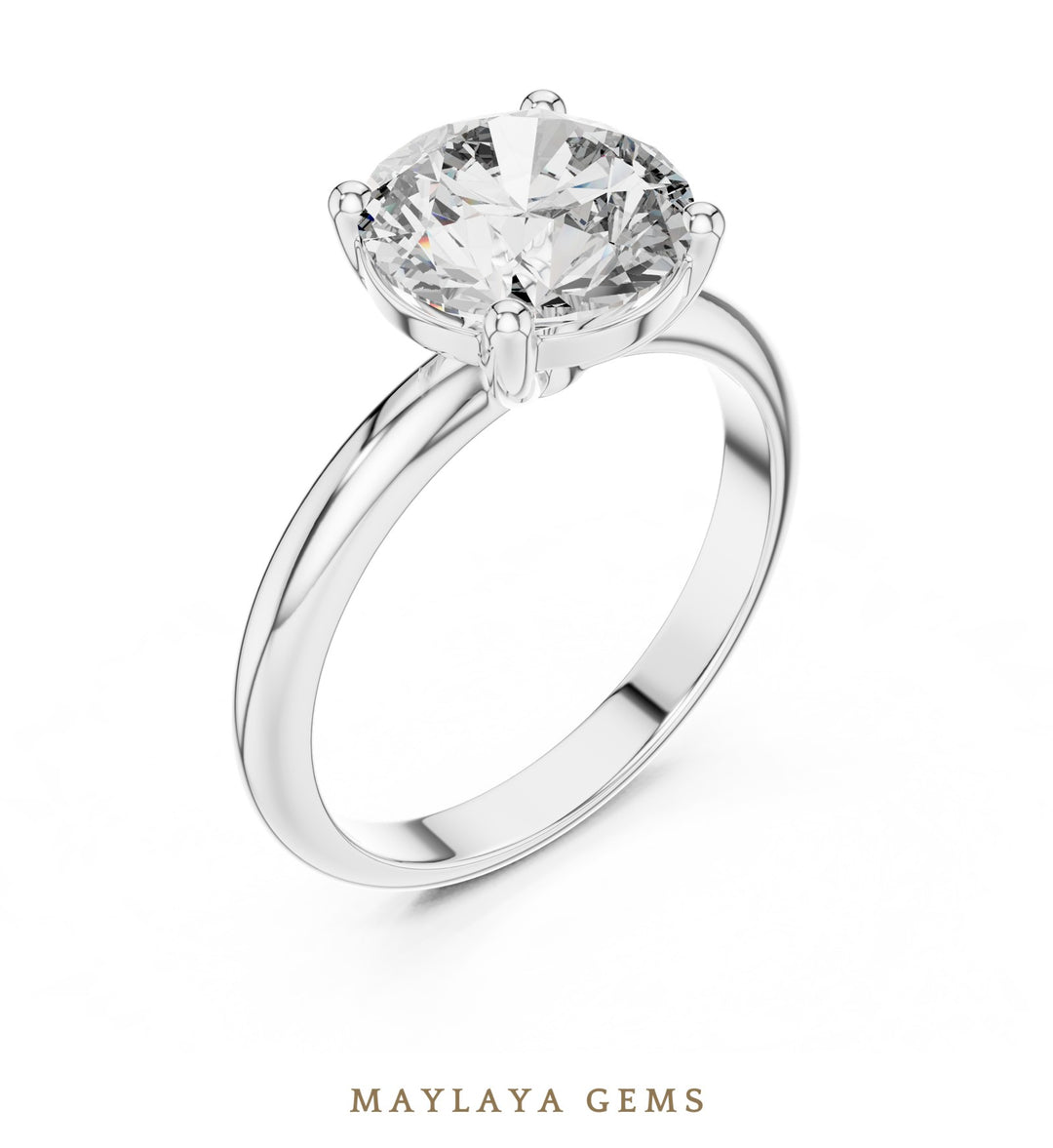 Maylaya Gems lab-grown diamond ring in white gold