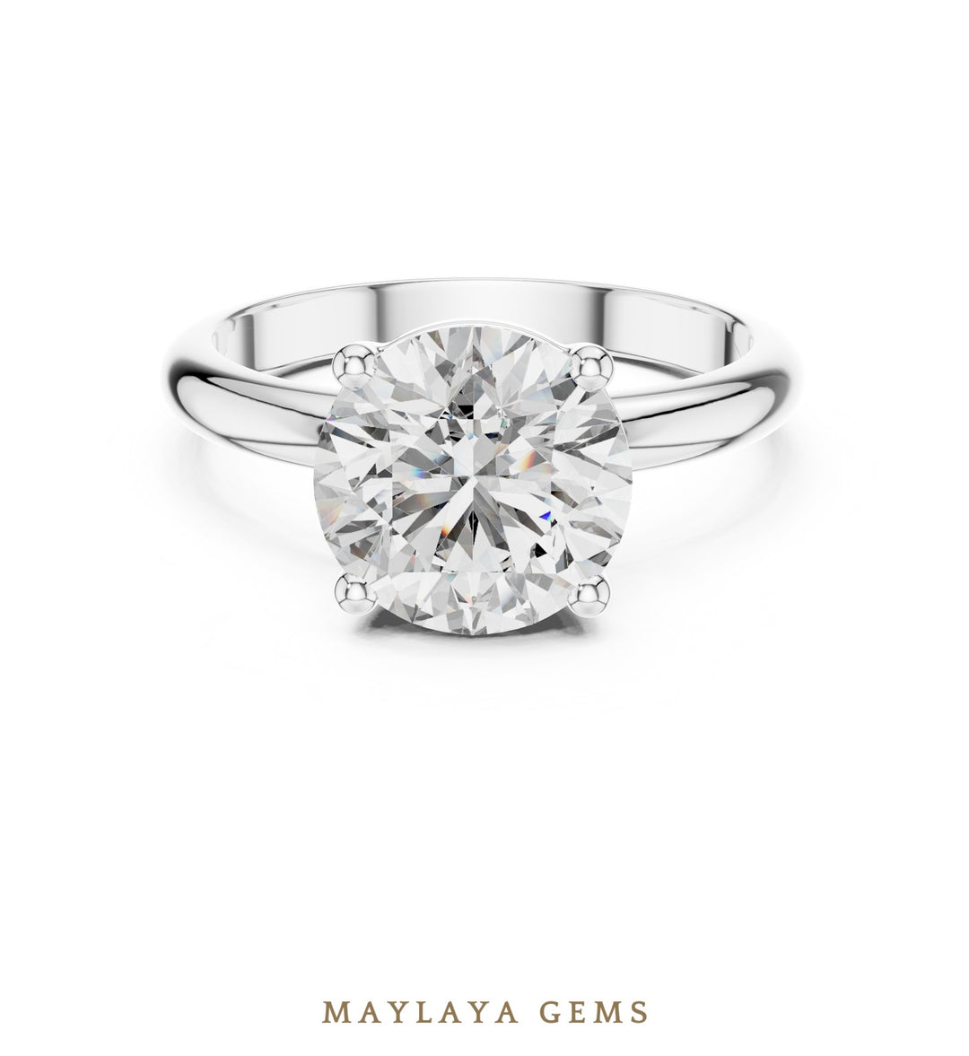 Maylaya Gems lab-grown diamond ring in white gold