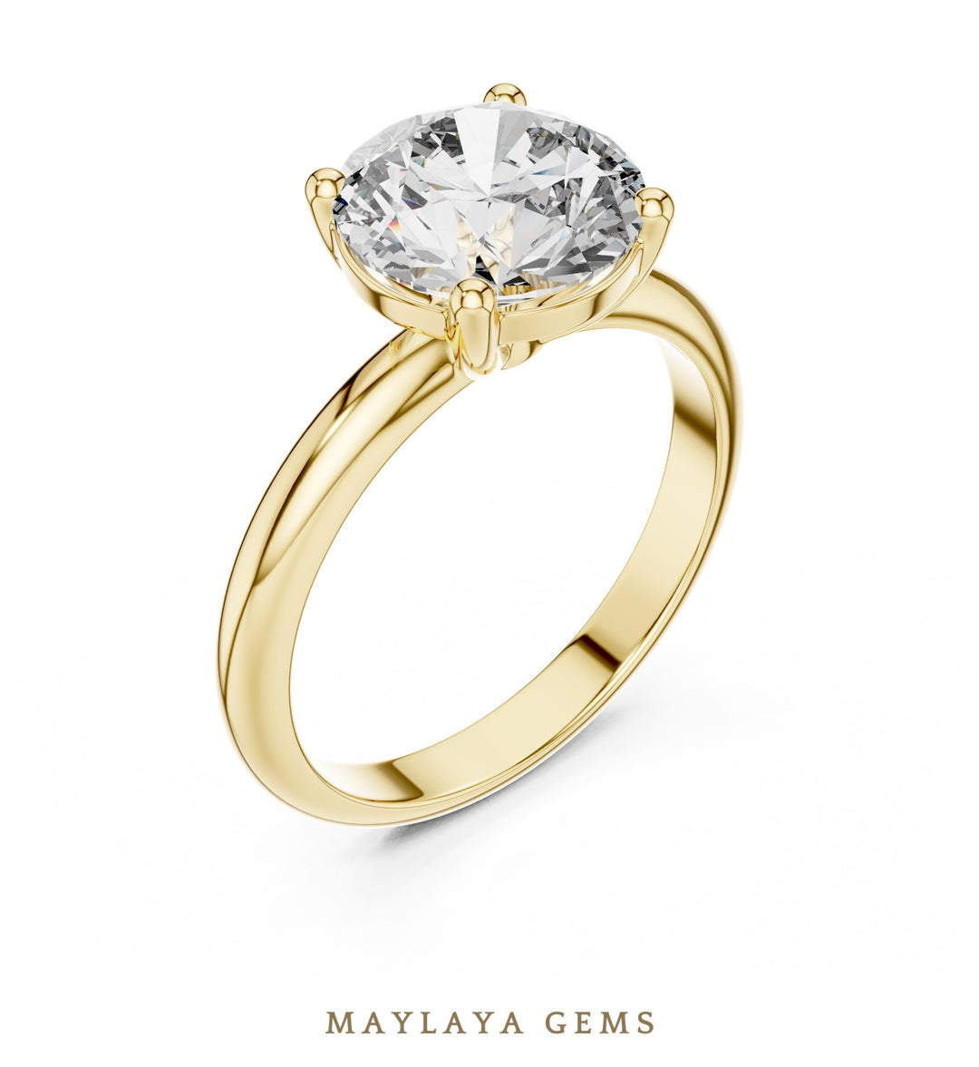 Maylaya Gems lab-grown diamond ring in yellow gold