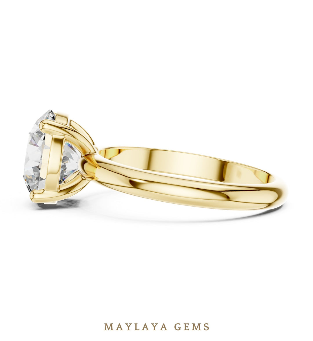 Maylaya Gems lab-grown diamond ring in yellow gold