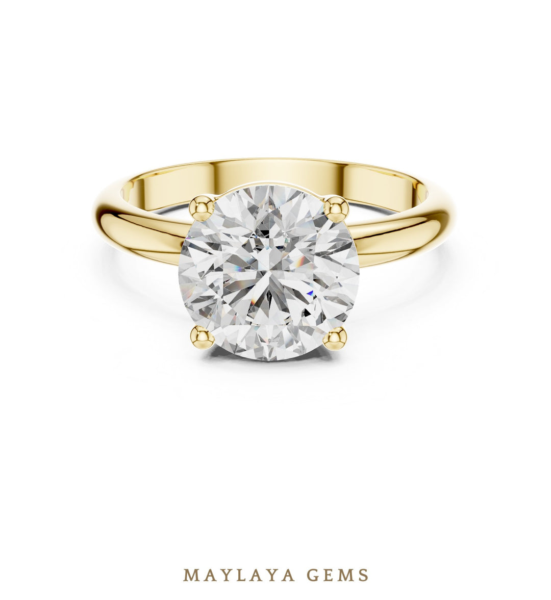 Maylaya Gems lab-grown diamond ring in yellow gold