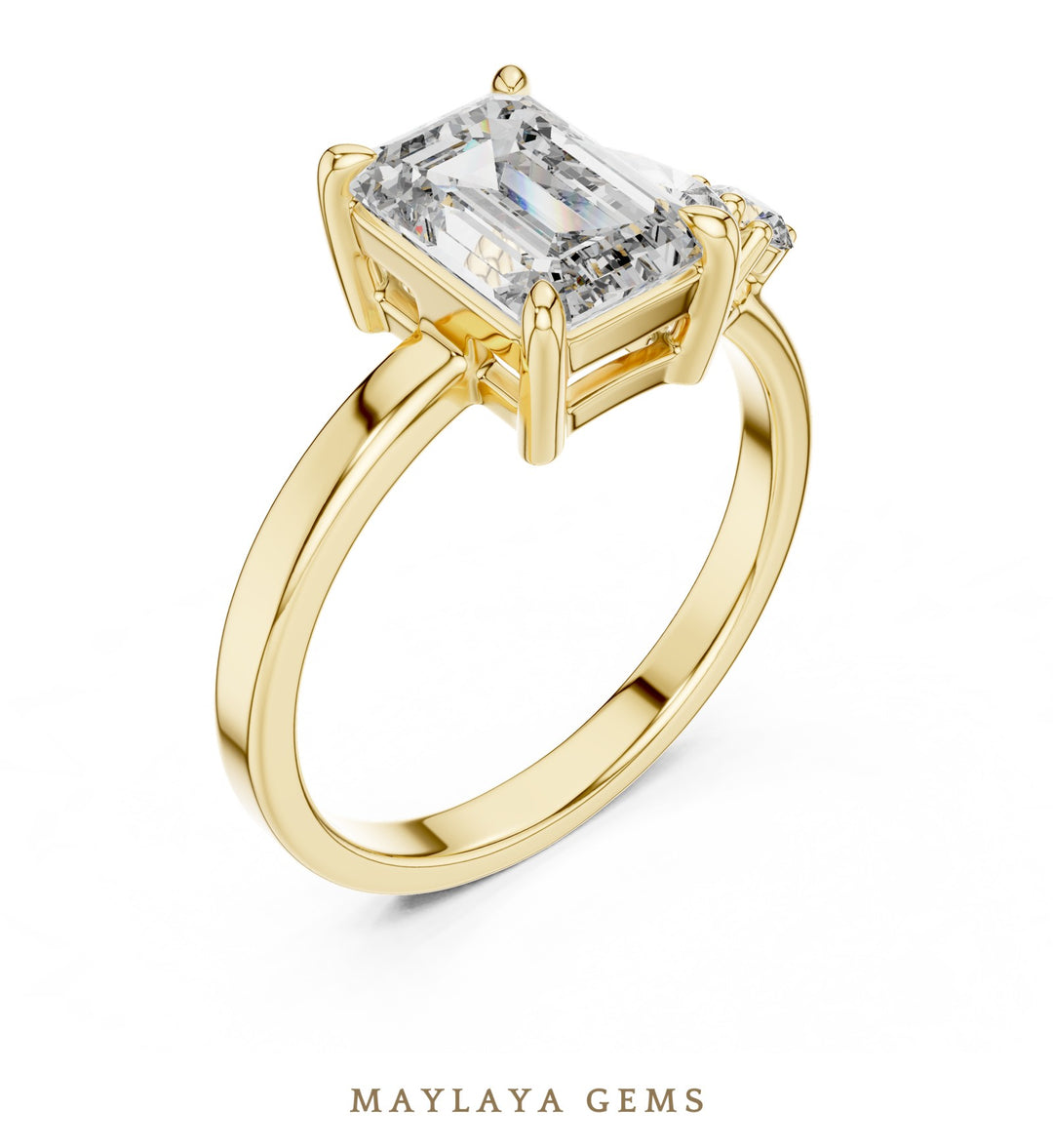 Maylaya Gems lab-grown diamond ring in yellow gold