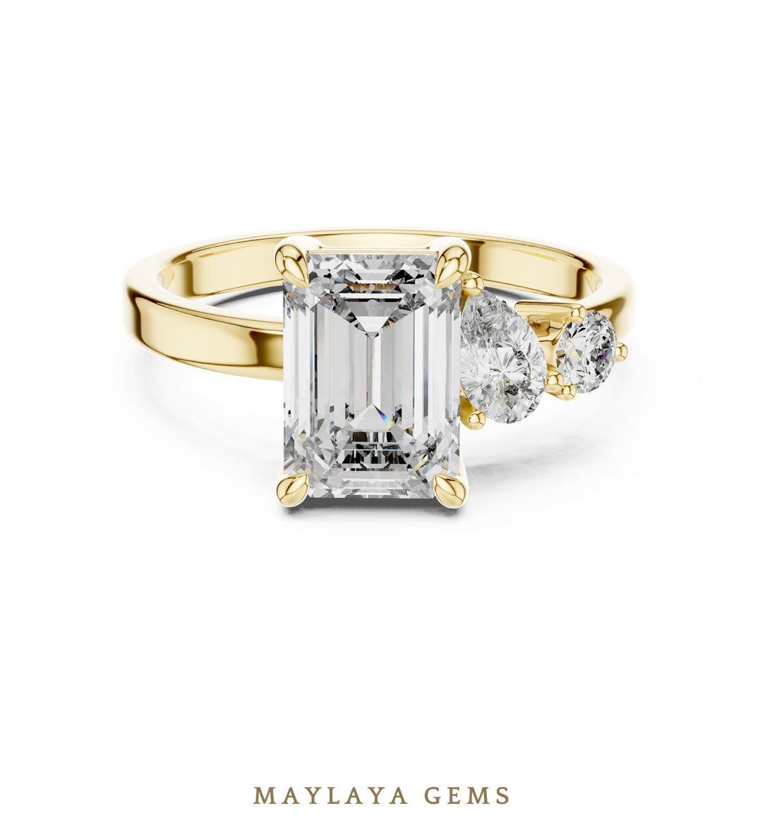 Maylaya Gems lab-grown diamond ring in yellow gold